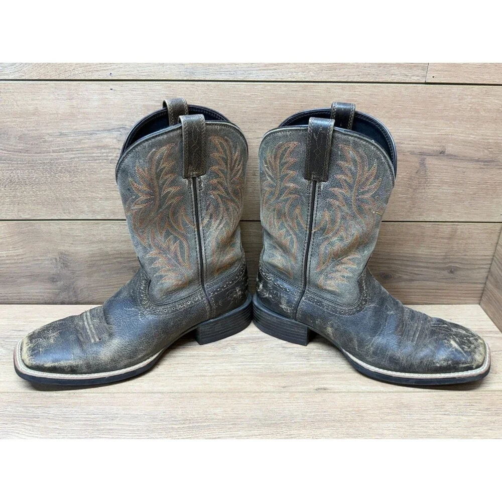 Ariat Mens Sport Square Toe Western Boots 10019958 Distressed Brooklyn Brown 9D